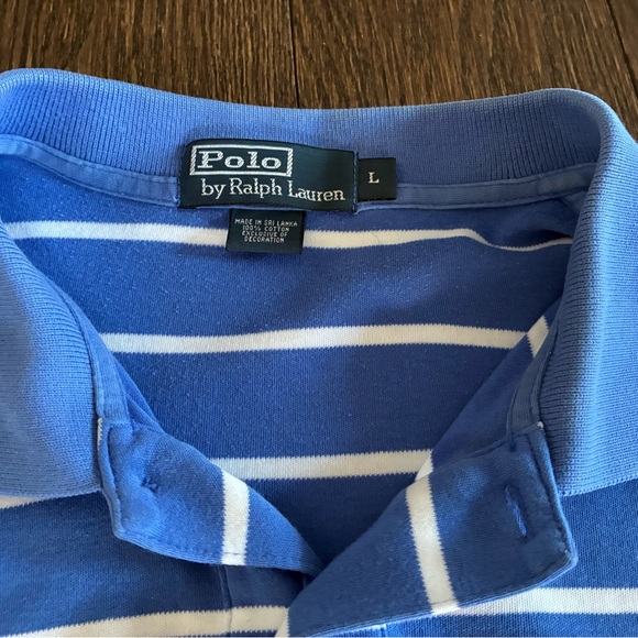 Polo Ralph Lauren Blue Striped Men’s Polo Shirt - Picture 8 of 8